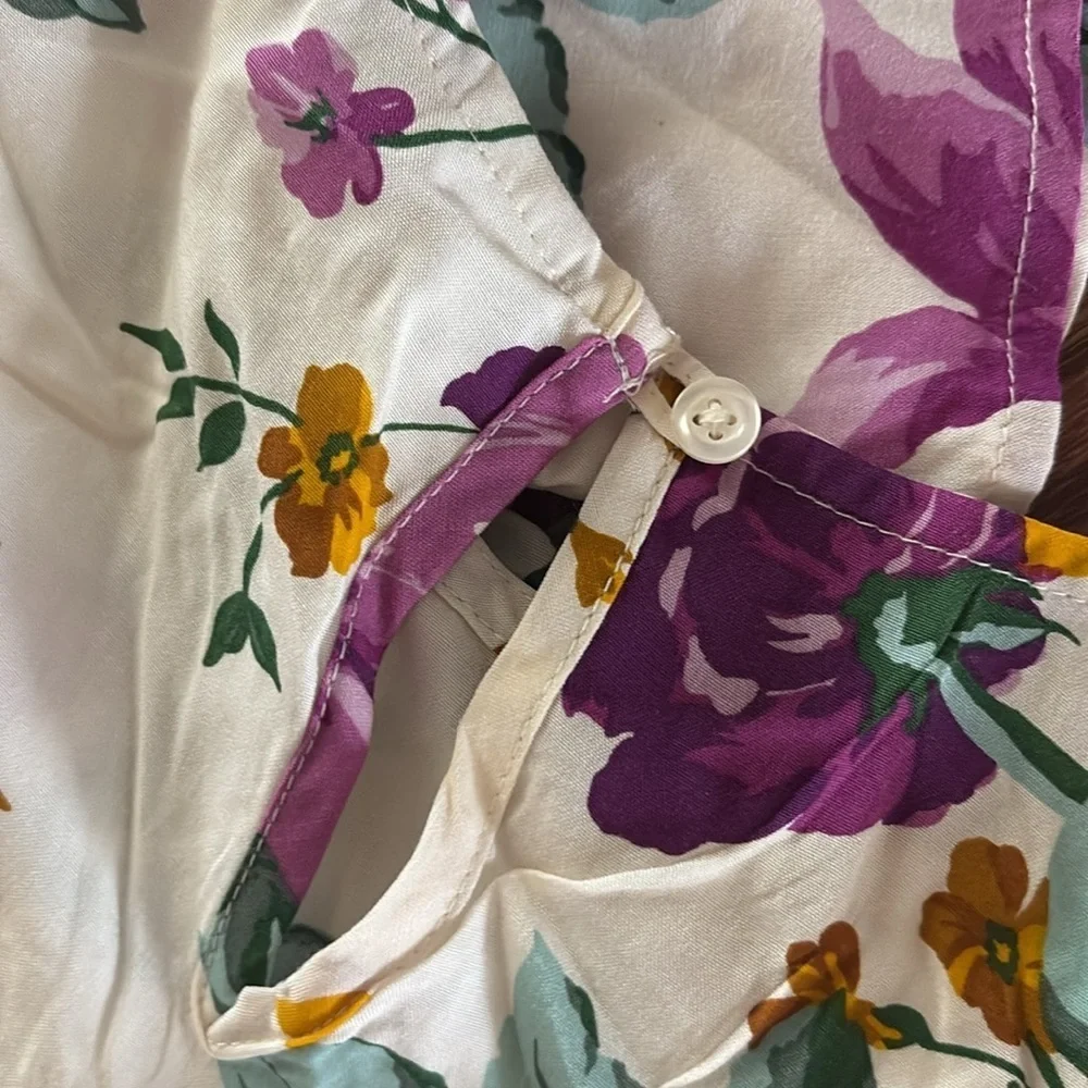 Old Navy toddle girls Floral Dress - Purple, Yellow, Green rayon 1/2 sleeve 3T